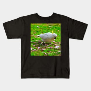 Cockatoo among flower petals! Kids T-Shirt